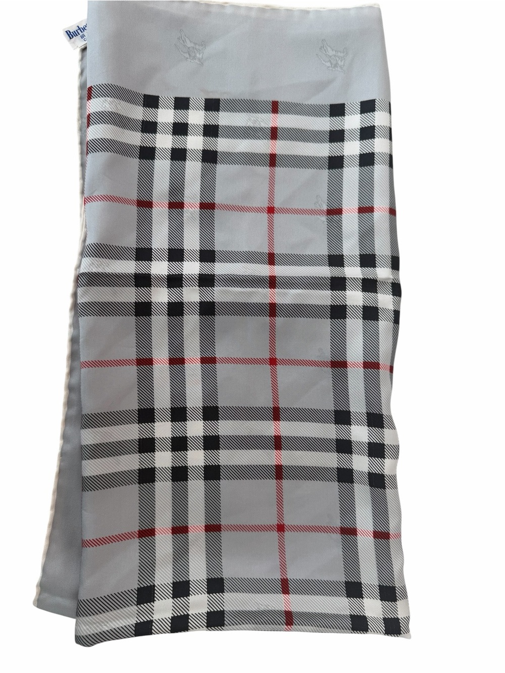 Burberry Vintage Light Gray Plaid Scarf - Picture 4 of 5